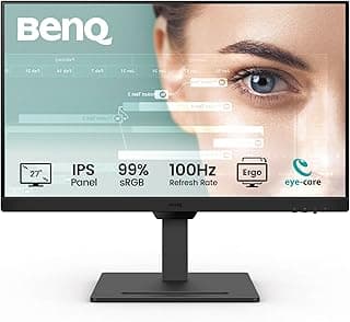 شاشة مكتب منزلية GW2790T 27 انش IPS 1080p FHD 100Hz من بينكيو، تصميم ايرغو، معدل تحديث عالي، 99% sRGB، فيسا ميديا سينك، بي اي ضوء ازرق منخفض، ورق الكتروني، وضع الترميز، معتمدة من تي يو في راينلاند