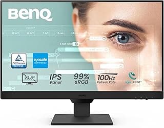 بين كيو شاشة كمبيوتر العاب GW2490 100Hz 24 انش FHD 1920x1080p | IPS | تقنية العناية بالعين | ضوء ازرق منخفض | مضادة للتوهج | سطوع تكيفي | مكبرات صوت مدمجة | منفذ عرض | HDMI × 2