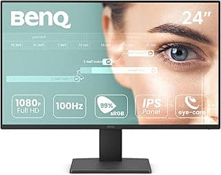 بين كيو شاشة 24 انش للعناية بالعين GW2491، 1080p FHD 100Hz IPS، HDMI، منفذ عرض، 1920x1080، حافة رفيعة للغاية، معتمدة من تي يو في، خالية من الوميض، ضوء ازرق منخفض بلس، اي كير يو