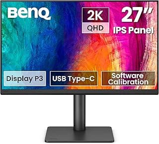 بين كيو شاشة PD2706QN 27 انش 2K QHD (2560x1440) لاجهزة ماك، IPS، 95% P3، 100% sRGB/Rec.709، 90 واط USB-C، 100Hz، معايرة البرمجيات، سلسلة ديزي (MST)، لوحة نانو غير لامعة مضادة للتوهج، ارتفاع قابل للتعديل
