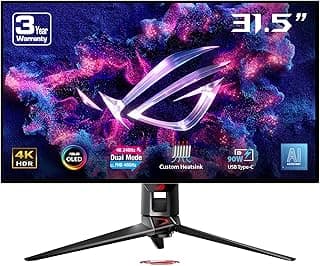 ROG Swift PG32UCDP Gaming Monitor – 31.5" OLED, Dual Mode (4K 240Hz & FHD 480Hz), 0.03 ms, AI Assistant, Anti-flicker, Custom Heatsink, Type-C (90W), DisplayWidget Center