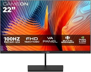 جيم اون شاشة سلسلة اساسية GB22F75 مقاس 54.48 انش، لوحة VA FHD 1920x1080، 75 هرتز، 5 مللي ثانية، HDMI 1.4، مزامنة تكيفية، مكبرات صوت مدمجة - اسود