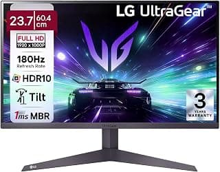 UltraGear 24GS50F-B 24" VA FHD 180Hz 1ms AMD FreeSync Gaming Monitor HDMI 1.4 x 2, DP 1.4 x 1, Black, VA Panel (1920 x 1080, 1920 x 1080)