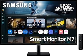 سامسونج شاشة ذكية M70F 32 انش 4K بالذكاء الاصطناعي، لوحة VA، 3840×2160، 60Hz، 4ms (G/G)، مكبر صوت، محور العاب، ترقية 4K، تحكم صوتي، تطبيقات التلفزيون الذكي وميزات الذكاء الاصطناعي، HDR10، USB-C، HDMI