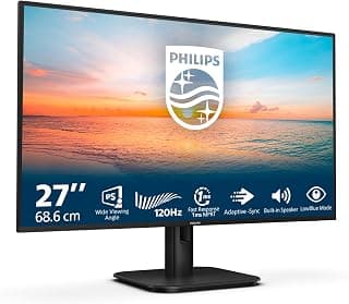 فيليبس 27E1N1200A - شاشة FHD مقاس 27 انش، 120 هرتز، مزامنة تكيفية، مكبرات صوت (1920x1080، دي سوب، HDMI 1.4، دي بي 1.2) اسود