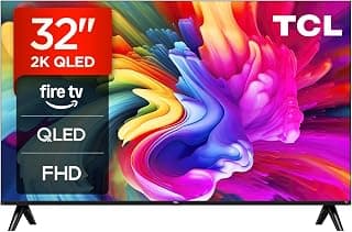 32SF560-UK 32 Inch Full HD QLED HDR Smart TV with Fire TV Press & Ask Alexa, Metallic Bezel-Less Design