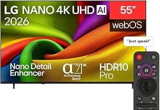 LG تلفزيون نانو 4 كيه بتقنية الذكاء الاصطناعي NU84 مقاس 55 بوصة