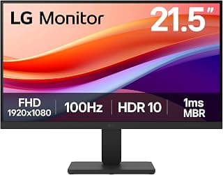 LG شاشة 22U401A-B، 22 انش، FHD 1080p، 100Hz، 5ms GtG، لوحة VA، HDR10 توفير الطاقة الذكية، مضادة للتوهج، HDMI، دي سوب، اسود غير لامع