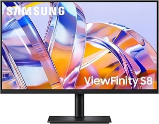 سامسونج شاشة اعمال فيو فينيتي S8 S80UH 4K (3840 × 2160) مع USB-C (90 واط)، سهلة الاتصال، معدل تحديث 60 هرتز، ارتفاع قابل للتعديل ومحور، LS32H802UAMXUE (2026) - متوافقة مع ماك بوك