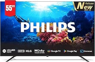 PHILIPS 55 INCH GOOGLE TV (2025-26 NEW MODEL) 4K UHD |GOOGLE ASSISTANT | GOOGLE CAST | HDR| HLG | MEMC | DOLBY AUDIO | GOOGLE UNIVERSAL CONTENT | 55PUT7390