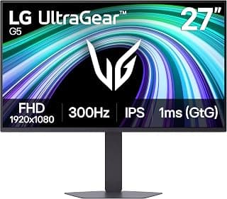 27G550B-B 27-inch Ultragear Full HD (1920 x 1080) IPS Gaming Monitor 300Hz, 1ms, NVIDIA G-Sync Compatible, FreeSync Premium, HDR10, HDMI, DisplayPort, Tilt/Height/Swivel/Pivot Stand, Black