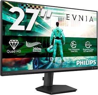 فيليبس شاشة 27M2N3500PF 27 انش WQHD 260Hz، لوحة IPS سريعة، 1 مللي ثانية GTG، مزامنة تكيفية، HDR10، متوافقة مع جي سينك، (2560×1440، HDMI 1×2.0، DP، موزع USB) رمادي داكن